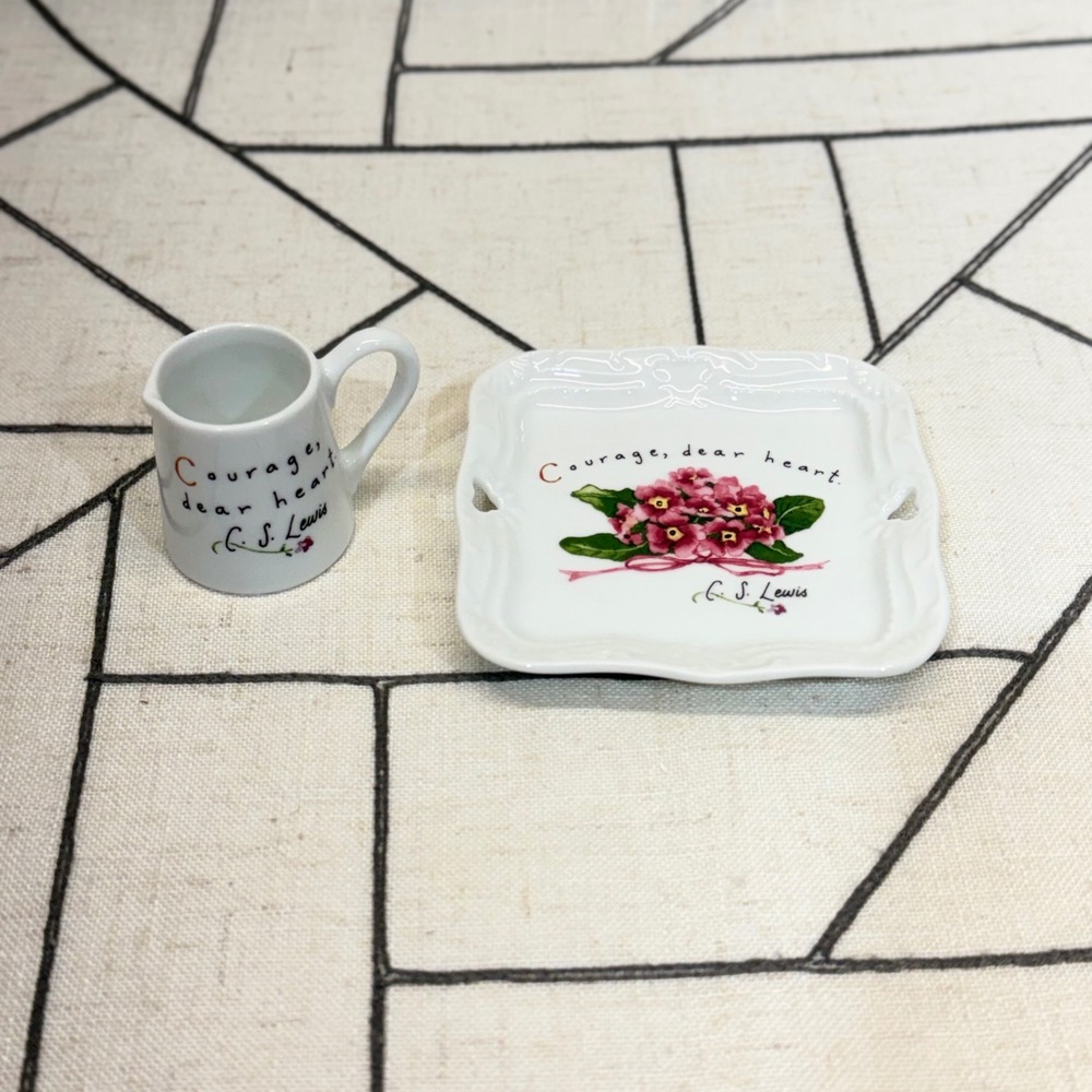 Susan Branch Miniature Creamer Tray Set OS White Courage Dear Heart 2018